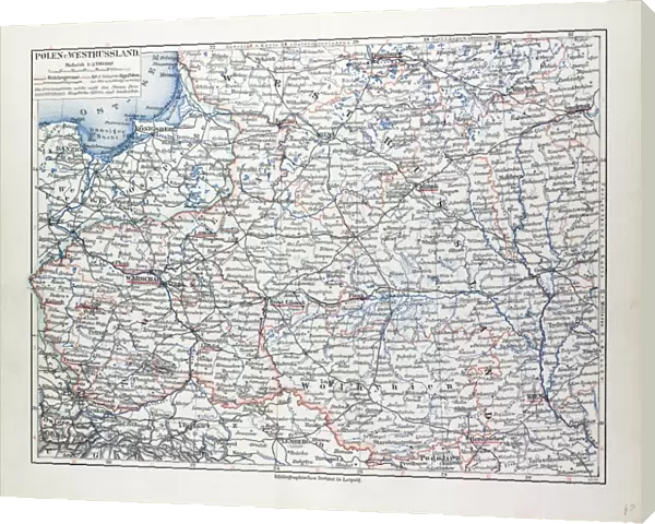 Map of Poland, Belarus and Ukraine, 1899