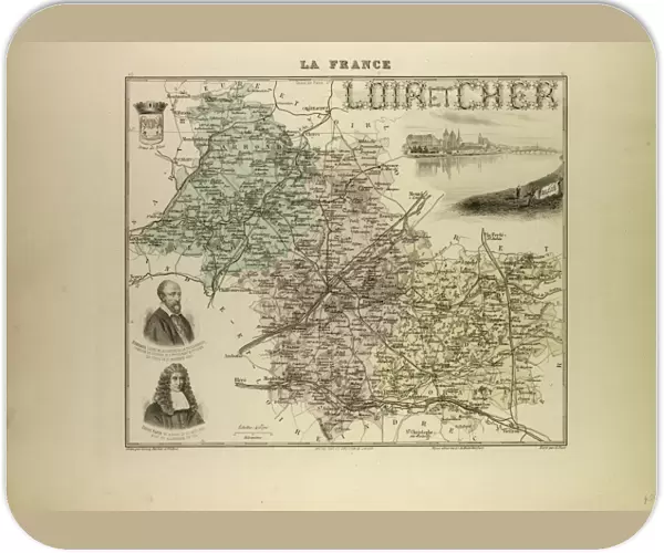 Map of Loir and Cher, 1896, France