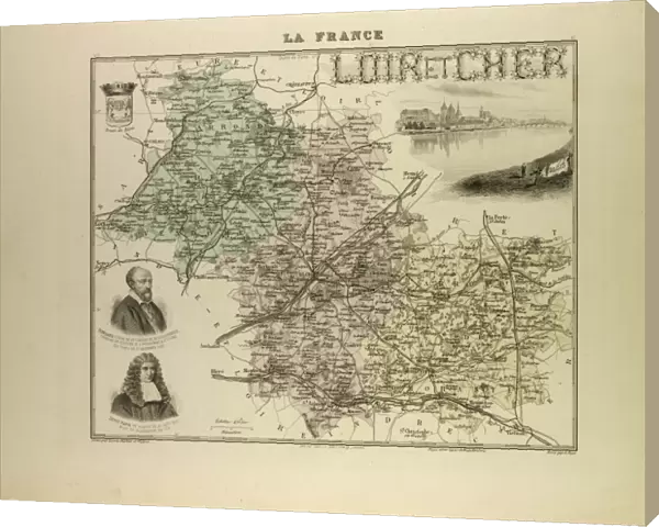 Map of Loir and Cher, 1896, France
