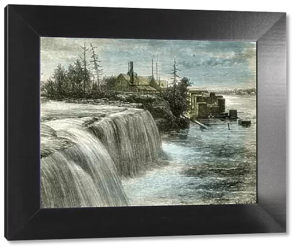 ottawa, falls, canada, 1873, vintage, old print, 19th century, victorian, retro, quint