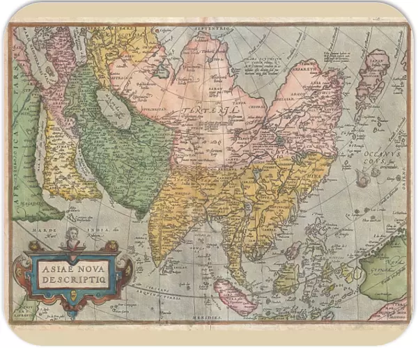 1570, Ortelius Map of Asia, first edition, Abraham Ortelius, also Orthellius, 1527 - 1598