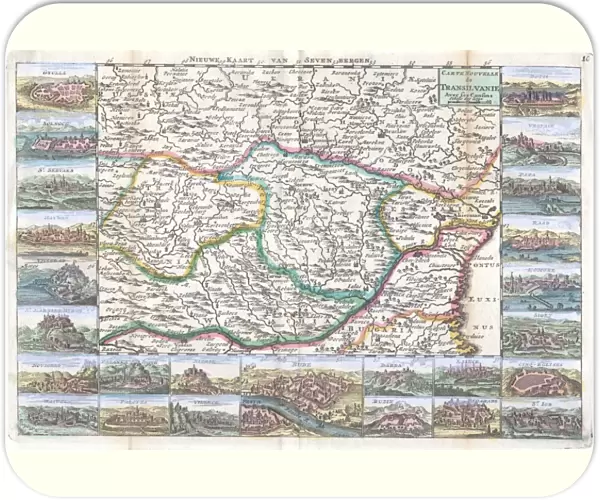 1710, De La Feuille Map of Transylvania and Moldova, topography, cartography, geography