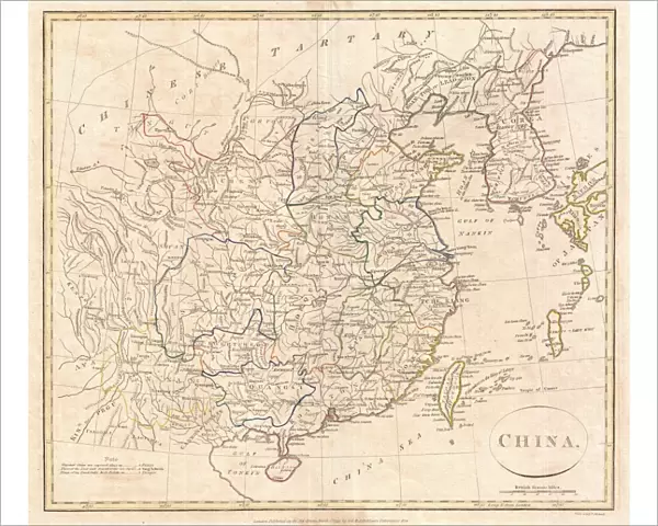 1799, Clement Cruttwell Map of China, Korea, and Taiwan, topography, cartography