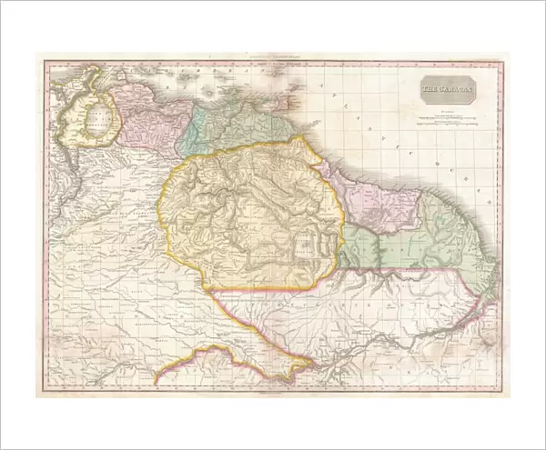 1818, Pinkerton Map of Northeastern South America, Venezuela, Guyana, Surinam, John Pinkerton