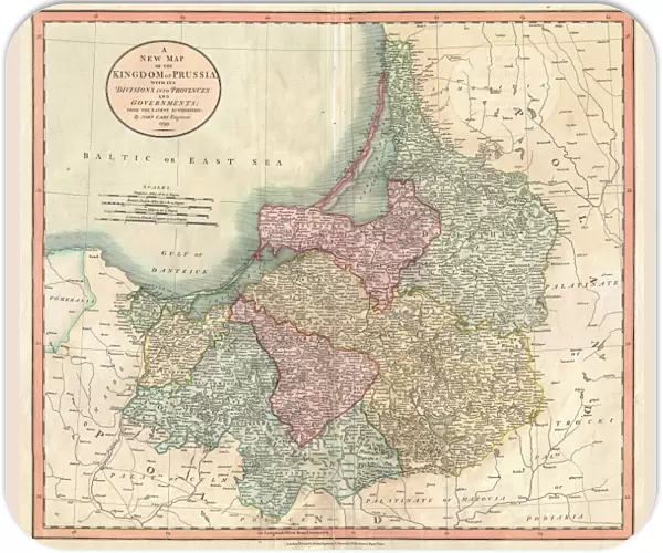 1799, Cary Map of Prussia and Lithuania, John Cary, 1754 - 1835, was an English cartographer