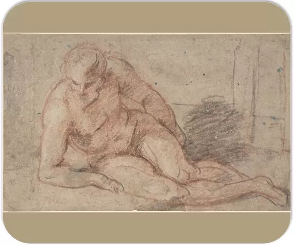 Reclining Nude Figure recto unidentifiable sketches