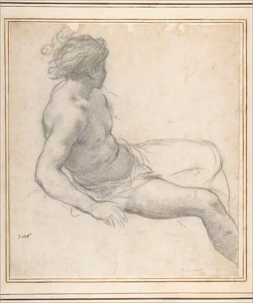 Study Seated Youth Age Gold 1637 Black chalk