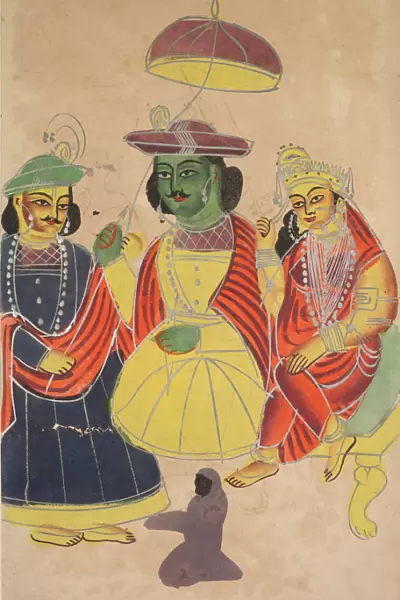 Rama Sita Enthroned Lakshmana Hanuman Attending