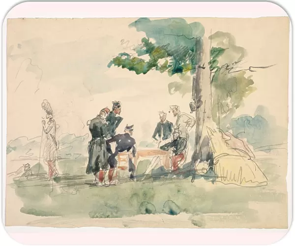 Militaires sous arbre Soldiers under Tree Isidore Pils