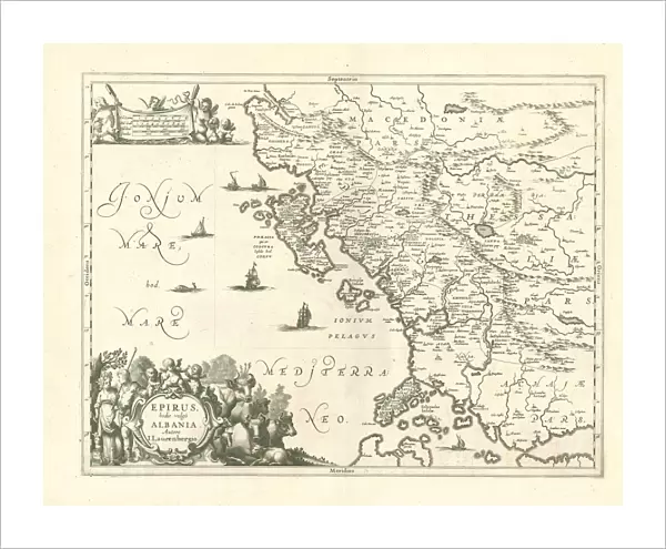 Map Epirus hodie vulg Albania Johann Lauremberg
