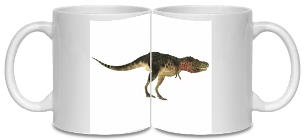 Tarbosaurus dinosaur, side view
