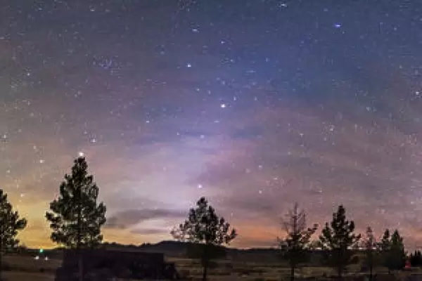 Panorama of the celestial night sky in southwest New Mexico