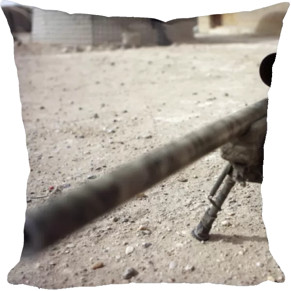 The Schmidt & Bender M-854155 DS Scout Sniper Day Scope mounted on the M-40A3 sniper
