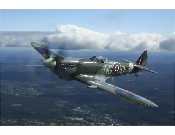 Supermarine Spitfire Mk. XVI fighter warbird of the Royal Air Force