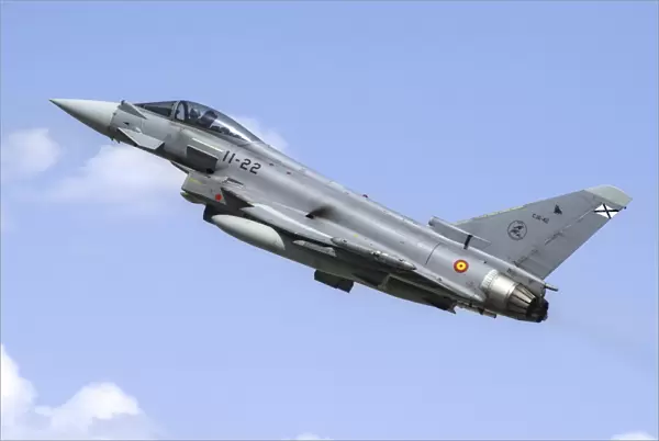 A Spanish Air Force EF-2000 Typhoon taking off
