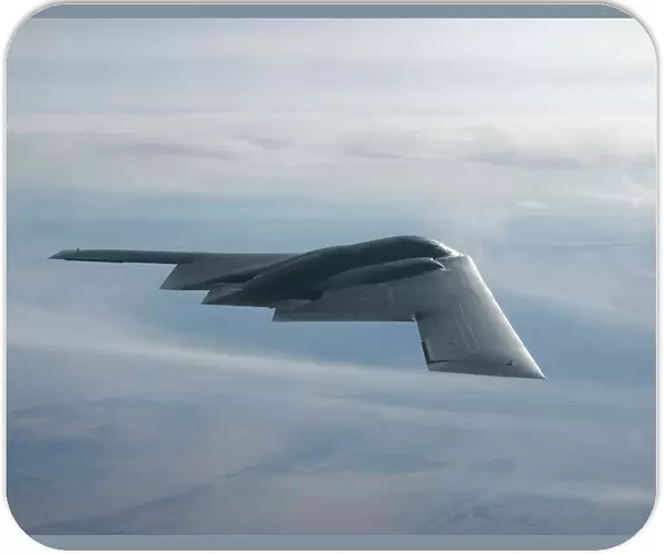 A B-2 Spirit soars through the sky