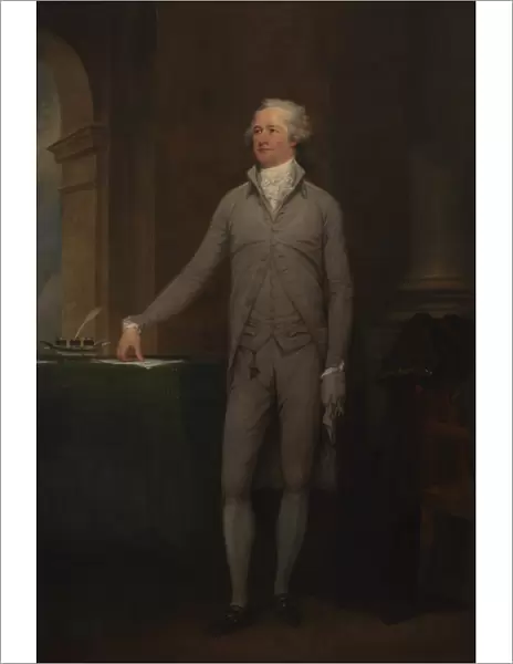 Vintage American History painting of Alexander Hamilton