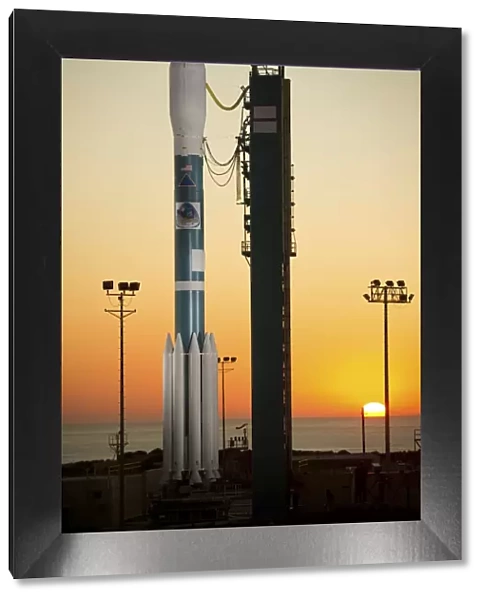 The Delta II rocket on its launch pad
