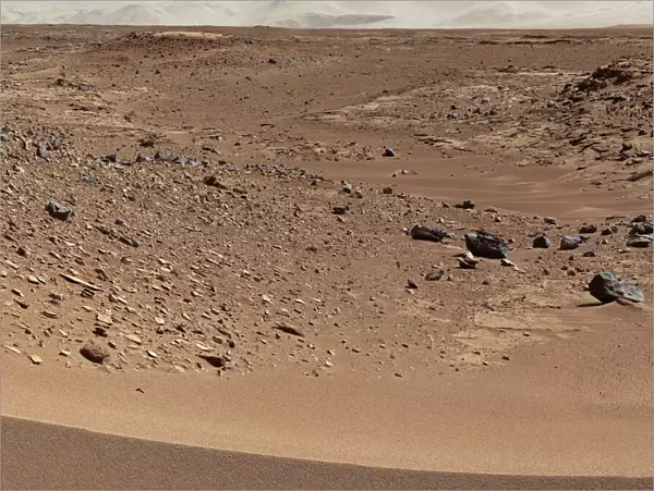 Martian valley on planet Mars