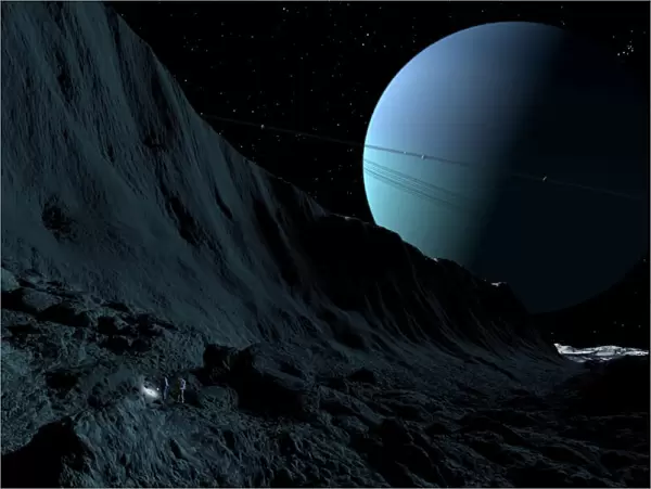 A gigantic scarp on the surface of Uranus moon, Miranda