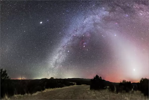 Milky Way, zodiacal light and other celestial objects from summit of Gila National Wilderness