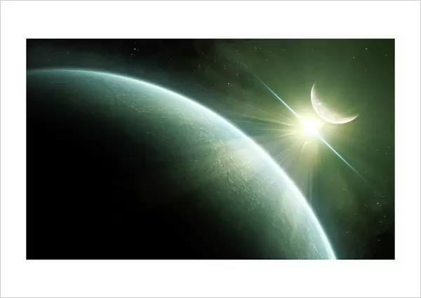 Artists concept of Epsilon Eridani, a possible habitable planet