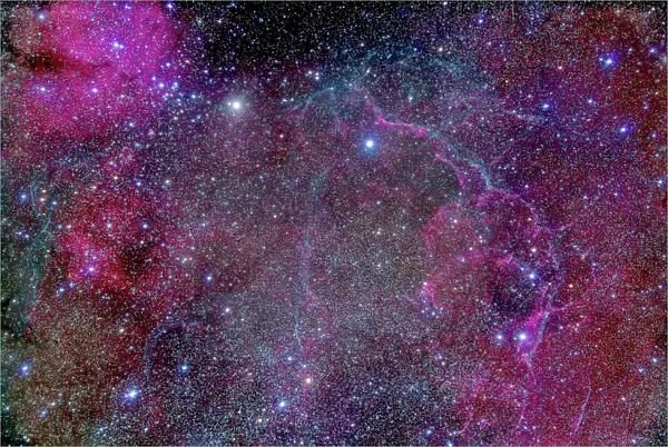 Vela supernova remnant in the center of the Gum Nebula area of Vela