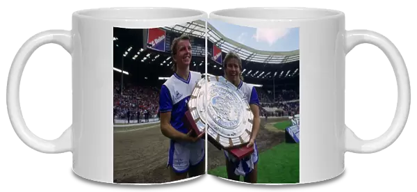 Trevor Steven and Adrian Heath with the Charity Shield