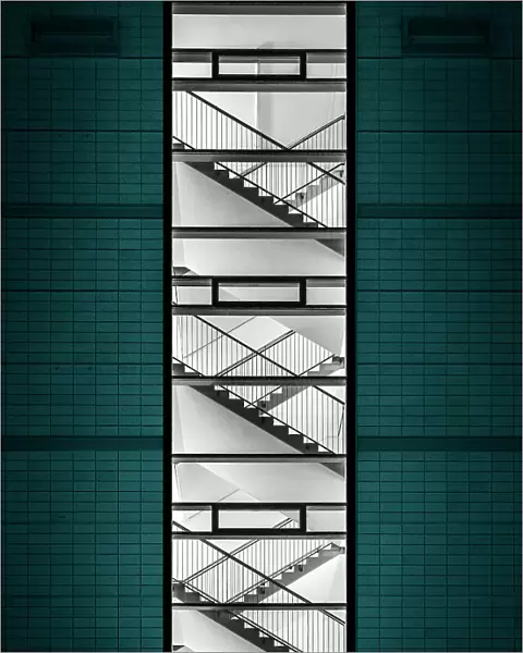 staircase in turquoise