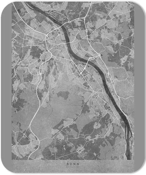 Gray vintage map of Bonn Germany