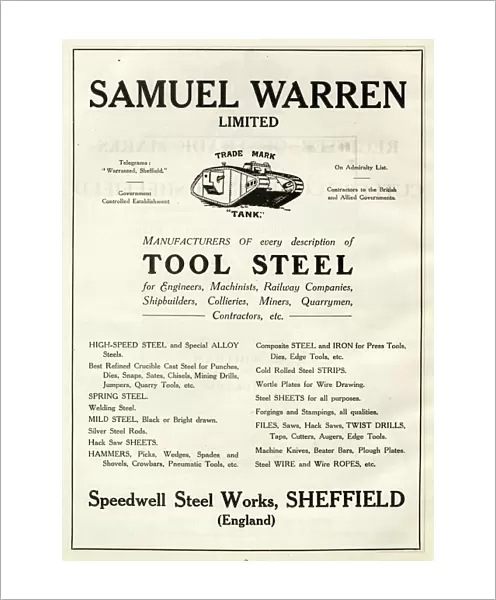 Samuel Warren Ltd. page from Register of trade marks of the Cutlers Company of Sheffield, 1919. Compiled by J. H. Whitham and D. Vickers