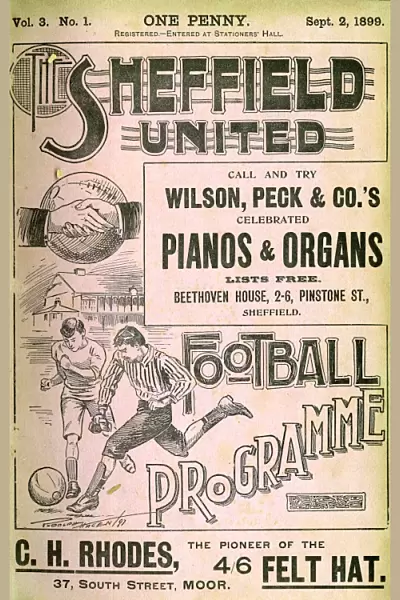 Sheffield United Football Club programme, September 1899