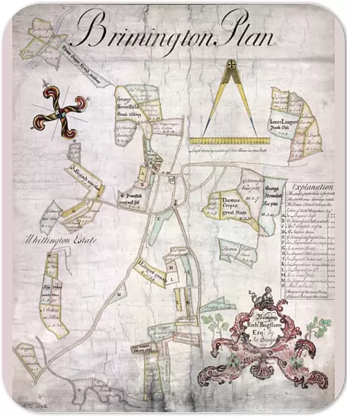 Plan of Brimington showing lands belonging to Richard Bagshaw, esquire