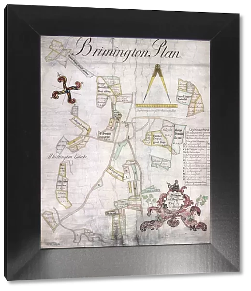 Plan of Brimington showing lands belonging to Richard Bagshaw, esquire