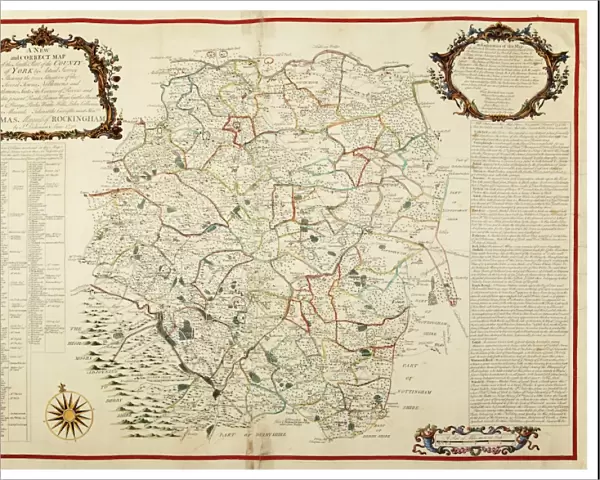 Map of the Southern Part of the West Riding of the County of York by Joseph Dickinson, 1750