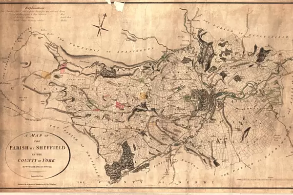 Map of the parish of Sheffield by W. Fairbank and Son (engraved by J. Cary), 1795