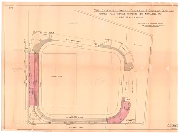 Sheffield United Football Club, Bramall Lane, Sheffield - proposed new terracing, 1901