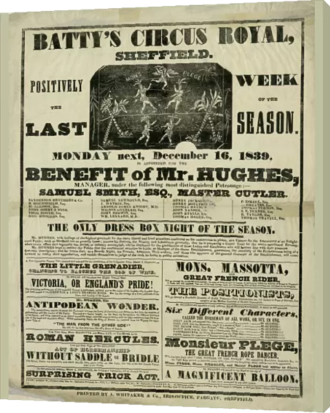 Battys Circus Royal, Sheffield, 1839