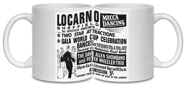 Advertisement for Gala World Cup Celebration Dances, The Locarno, junction of London Road and Boston Street, 1966