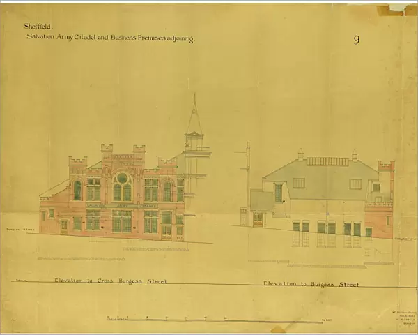 Salvation Army Citadel, Cross Burgess Street, Sheffield, Yorkshire. 1892
