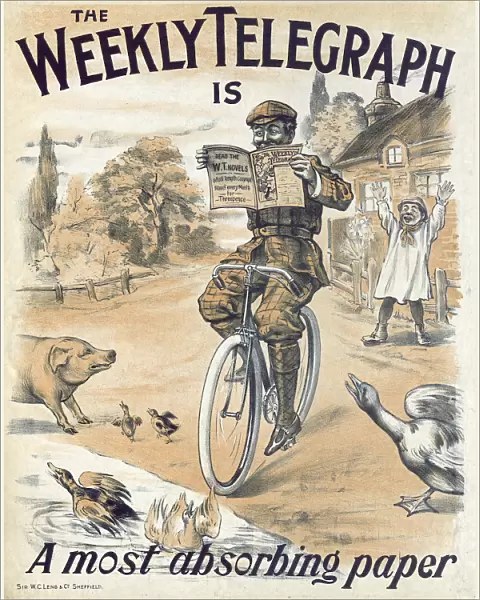 Sheffield Weekly Telegraph poster: a most absorbing paper, 1901