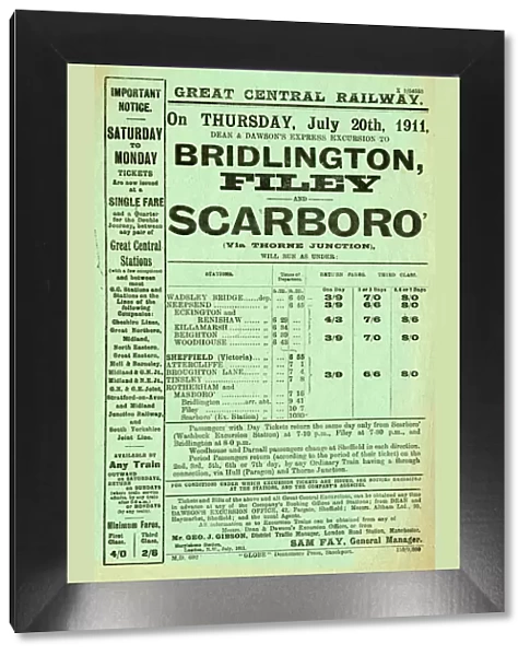 Great Central Railway: excursion to Bridlington, Filey and Scarborough, 1911