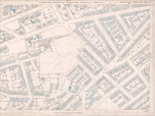 Ordnance Survey Map, Sheffield, Banner Street area, Crookes, Sheffield, 1889 (Yorkshire sheet 294. 7. 8)
