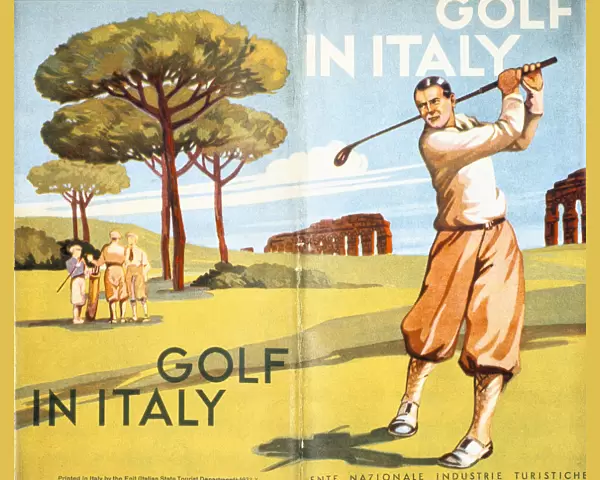 Pamphlet advertising golf in Italy, 1932