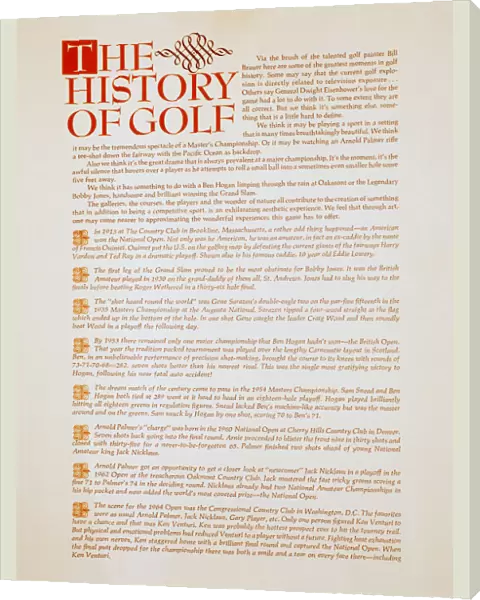 Poster illustrating The History of Golf, c1970