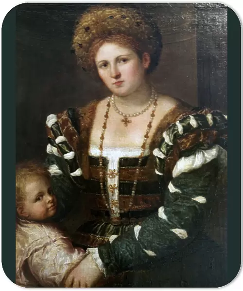 Portrait of a Lady with her Son, mid-1530s. Artist: Paris Bordone