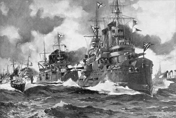 The great Russian fleet steaming forth for the last time, Russo-Japanese War, 1904