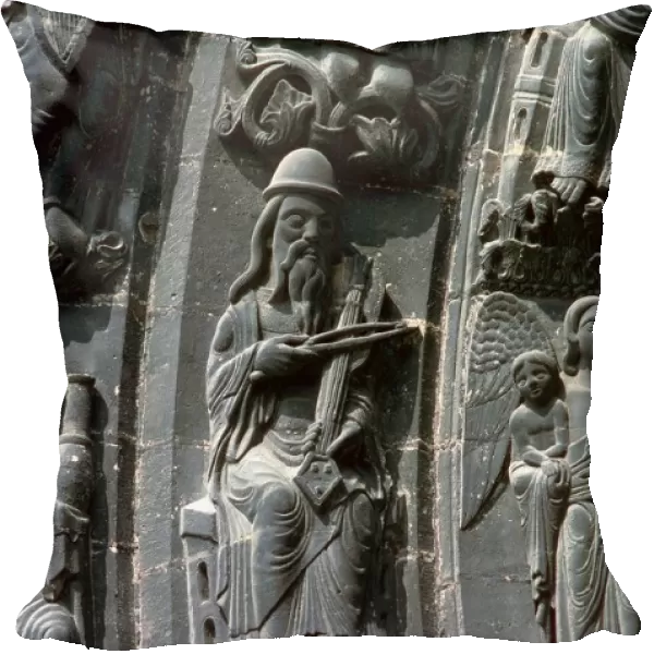 Musicians above the west door of St Denis, 12th century