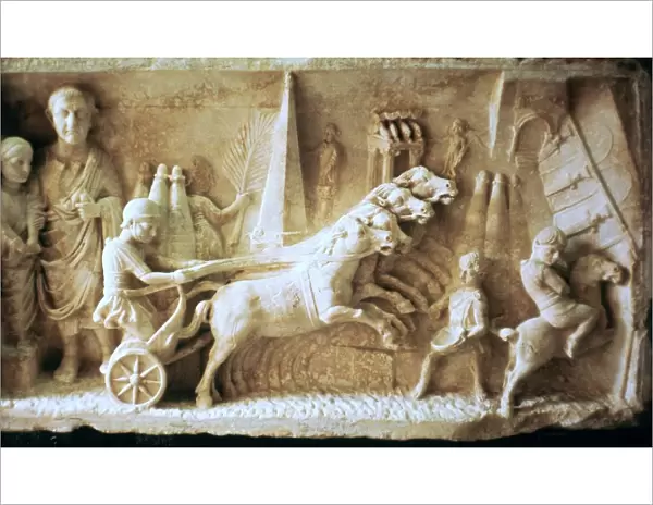 Roman relief of a chariot race