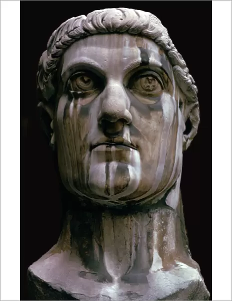 Stone head of a colossal statue of Constantine I, 3rd century